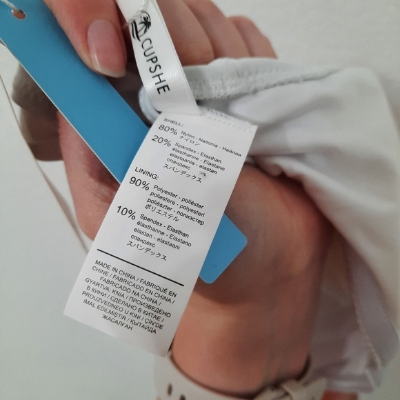 CUPSHE Color Block Wrap One Piece Swimsuit M NWT - Picture 8 of 9